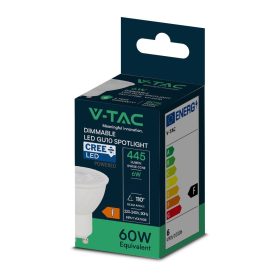   V-TAC GU10 CREE LED spot égő dimmelhető 6W hideg fehér 110° - SKU 212006