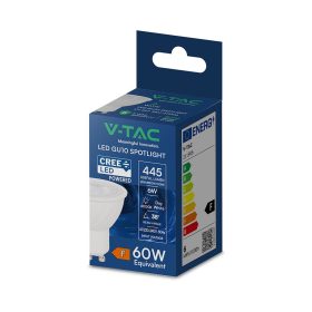   V-TAC GU10 CREE LED spot égő 6W természetes fehér 38° - SKU 211906