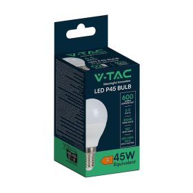 V-TAC 6.5W E14 meleg fehér P45 LED égő - SKU 24018