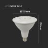 V-TAC 12.8W E27 meleg fehér PAR38 LED égő - SKU 23890