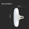 V-TAC 24W E27 meleg fehér LED UFO égő - SKU 216