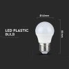 V-TAC 5.5W E27 természetes fehér CRI>95 LED égő - SKU 7492