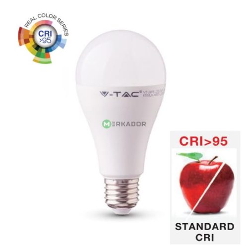 V-TAC 12W E27 meleg fehér CRI>95 LED égő - SKU 7482