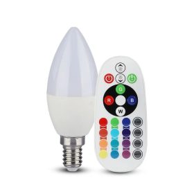   V-TAC 3.5W E14 RGB+hideg fehér dimmelhető LED gyertya égő - SKU 2771
