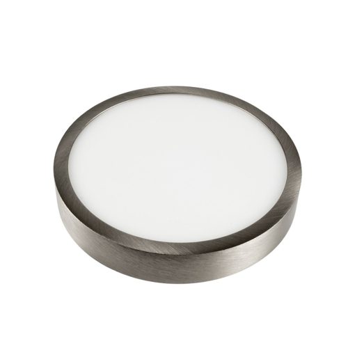 V-TAC falon kívüli mennyezeti kerek matt króm LED panel 12W meleg fehér - SKU 6367