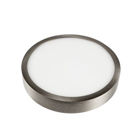   V-TAC falon kívüli mennyezeti kerek matt króm LED panel 12W hideg fehér - SKU 6369