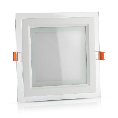V-TAC süllyeszthető mennyezeti szögletes üveg LED panel 6W természetes fehér - SKU 6276