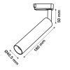 V-TAC LED sínes spotlámpa állítható 7W CRI>90 meleg fehér - SKU 350