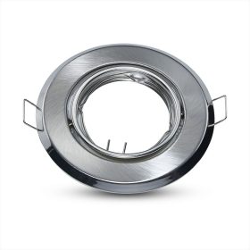   V-TAC GU10 LED spot lámpa keret, matt króm billenthető lámpatest - SKU 8939