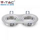 V-TAC GU10 LED 2 foglalatos spotlámpa keret, alumínium szürke billenthető lámpatest - SKU 3602