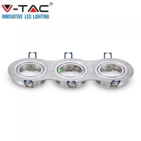   V-TAC GU10 LED 3 foglalatos spotlámpa keret, alumínium szürke billenthető lámpatest - SKU 3604