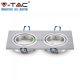 V-TAC GU10 LED 2 foglalatos spotlámpa keret, alumínium szürke billenthető lámpatest - SKU 3608