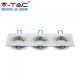 V-TAC GU10 LED 3 foglalatos spotlámpa keret, fehér billenthető lámpatest - SKU 3609