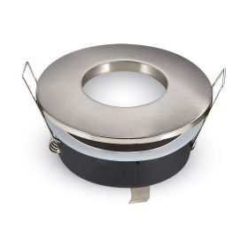   V-TAC GU10 LED spotlámpa keret, IP54 matt króm fix lámpatest - SKU 3614