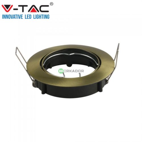 V-TAC GU10 LED spotlámpa keret, arany színű billenthető lámpatest - SKU 8579