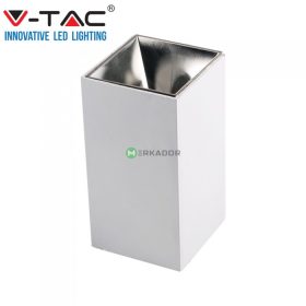   V-TAC GU10 LED falon kívüli lámpatest, fehér+króm - SKU 8585