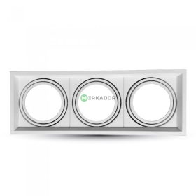   V-TAC AR111 LED 3 foglalatos süllyeszthető lámpatest, fehér - SKU 3577