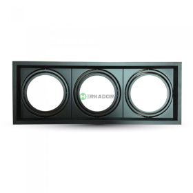   V-TAC AR111 LED 3 foglalatos süllyeszthető lámpatest, fekete - SKU 35831