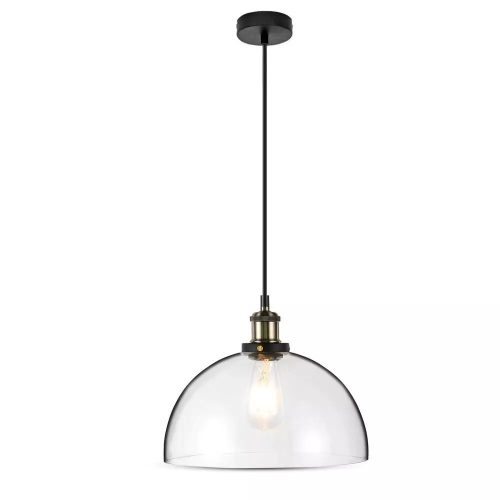 V-TAC átlátszó üveg csillár, függeszték E27 foglalattal, O250mm - SKU 3737
