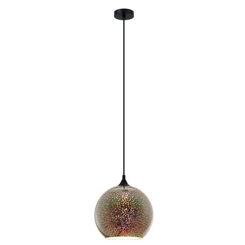 V-TAC 3D-s üveg csillár, függeszték E27 foglalattal, O200mm - SKU 40121