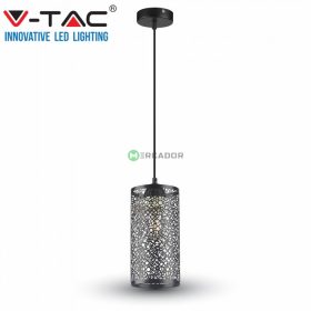   V-TAC fekete fém búrás csillár, függeszték E27 foglalattal - SKU 3825