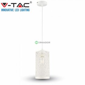   V-TAC fehér fém búrás csillár, függeszték E27 foglalattal - SKU 3826