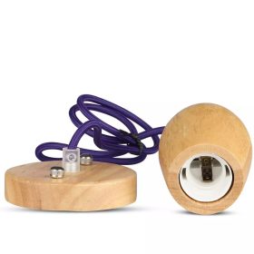   V-TAC fa lámpa, függeszték, lila vezetékkel E27 foglalattal - SKU 3724