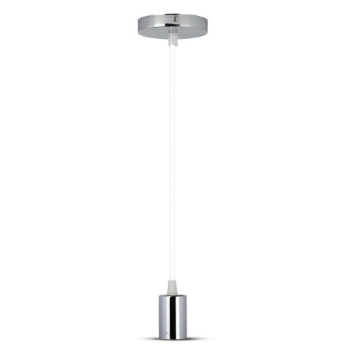 V-TAC króm függeszték, fehér vezetékkel, E27 foglalattal - SKU 3755