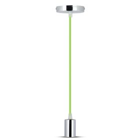   V-TAC króm függeszték, zöld vezetékkel, E27 foglalattal - SKU 3785