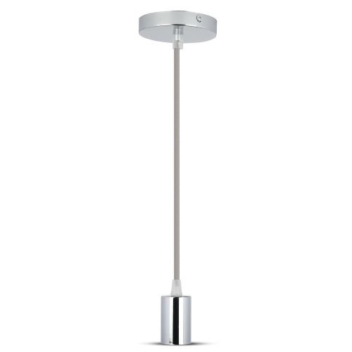 V-TAC króm függeszték, szürke vezetékkel, E27 foglalattal - SKU 3786