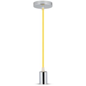   V-TAC króm függeszték, sárga vezetékkel, E27 foglalattal - SKU 3793