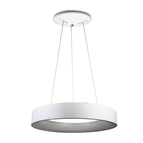 V-TAC 30W dimmelhető csillár, fehér búrával, beépített LED fényforrással, meleg fehér - SKU 3995