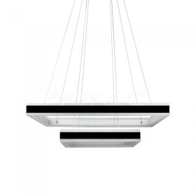   V-TAC 115W dimmelhető, 2 részes, szögletes, fekete csillár, meleg fehér - SKU 3987