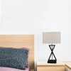 V-TAC asztali lámpa, szögletes szövetbúrával, E27 foglalattal - SKU 40381