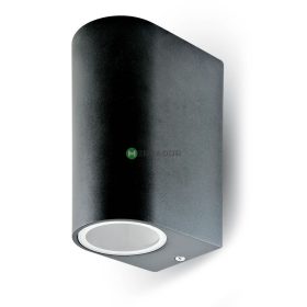  V-TAC kültéri, kerek, fekete fali lámpa, 2xGU10 foglalattal - SKU 7509