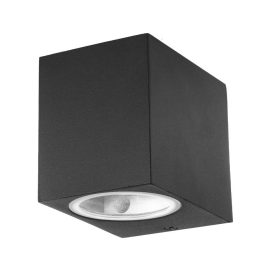   V-TAC kültéri, szögletes, fekete fali lámpa, GU10 foglalattal - SKU 7510