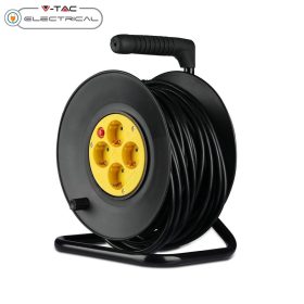 V-TAC 25m kábeldob, 4db aljzattal - SKU 8782