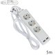 V-TAC fehér elosztó 3db aljzattal, 2db USB csatlakozó, 5m kábel - SKU 8775
