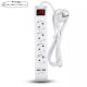 V-TAC elosztó 4db aljzattal, kapcsolóval, 2db USB csatlakozó, 1.4m kábel - SKU 8808