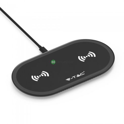 V-TAC 2x5W, fekete, vezeték nélküli töltő 2 telefon számára - SKU 7741