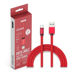 V-TAC piros, USB - Micro USB 1m hálózati kábel - SKU 8497