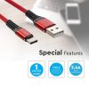 V-TAC piros, USB - Type-C 1m hálózati kábel - SKU 8634