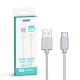 V-TAC fehér, USB - Type-C 1m hálózati kábel - SKU 8482