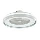 V-TAC 45W mennyezeti ventilátor, változtatható színhőmérséklettel, szürke díszcsíkkal - SKU 217935