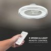 V-TAC 45W mennyezeti ventilátor, változtatható színhőmérséklettel, szürke díszcsíkkal - SKU 217935