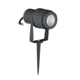   V-TAC 12W, szürke, földbe szúrható talajlámpa, IP65, zöld fénnyel - SKU 7552