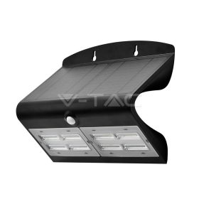   V-TAC napelemes, mozgásérzékelős LED reflektor, fekete, 7W természetes fehér - SKU 8279
