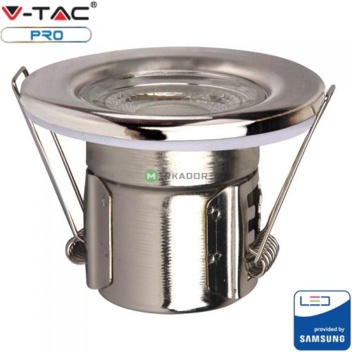 V-TAC 5W süllyeszthető, dimmelhető, tűzálló LED spot lámpa, króm, természetes fehér - SKU 8176