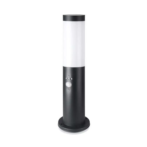 V-TAC kültéri, mozgásérzékelős fekete állólámpa, 45 cm, E27 foglalattal - SKU 8985