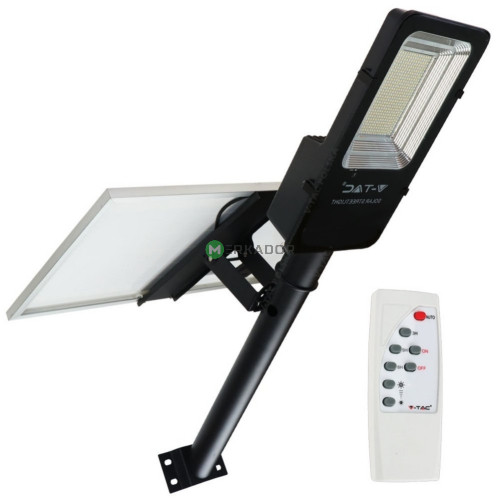 V-TAC napelemes utcai LED lámpa, térvilágító lámpatest 50W hideg fehér - SKU 95509